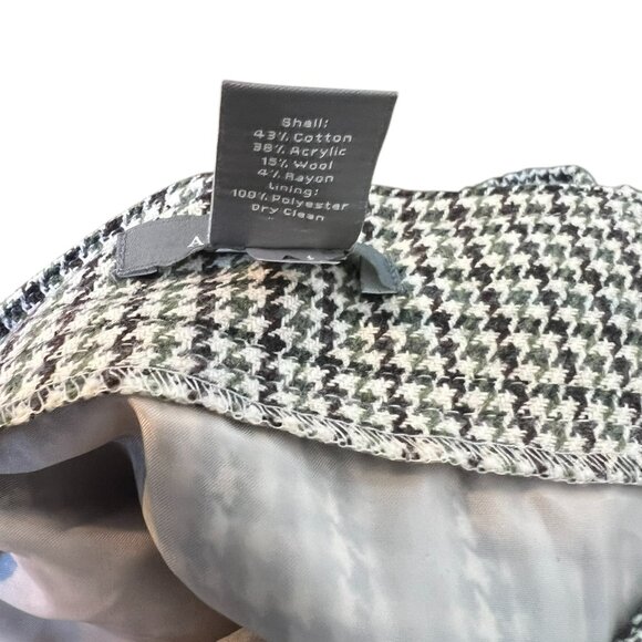 Women's Ann Taylor Brown/Green Houndstooth Wool Blend Skirt Size 12 - Picture 4 of 4